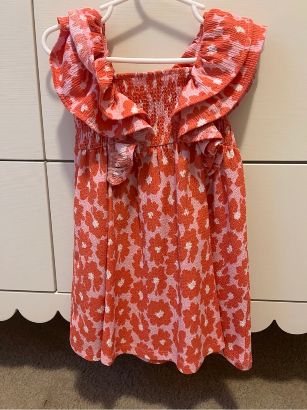 Zara pink and red floral dress 12-18m